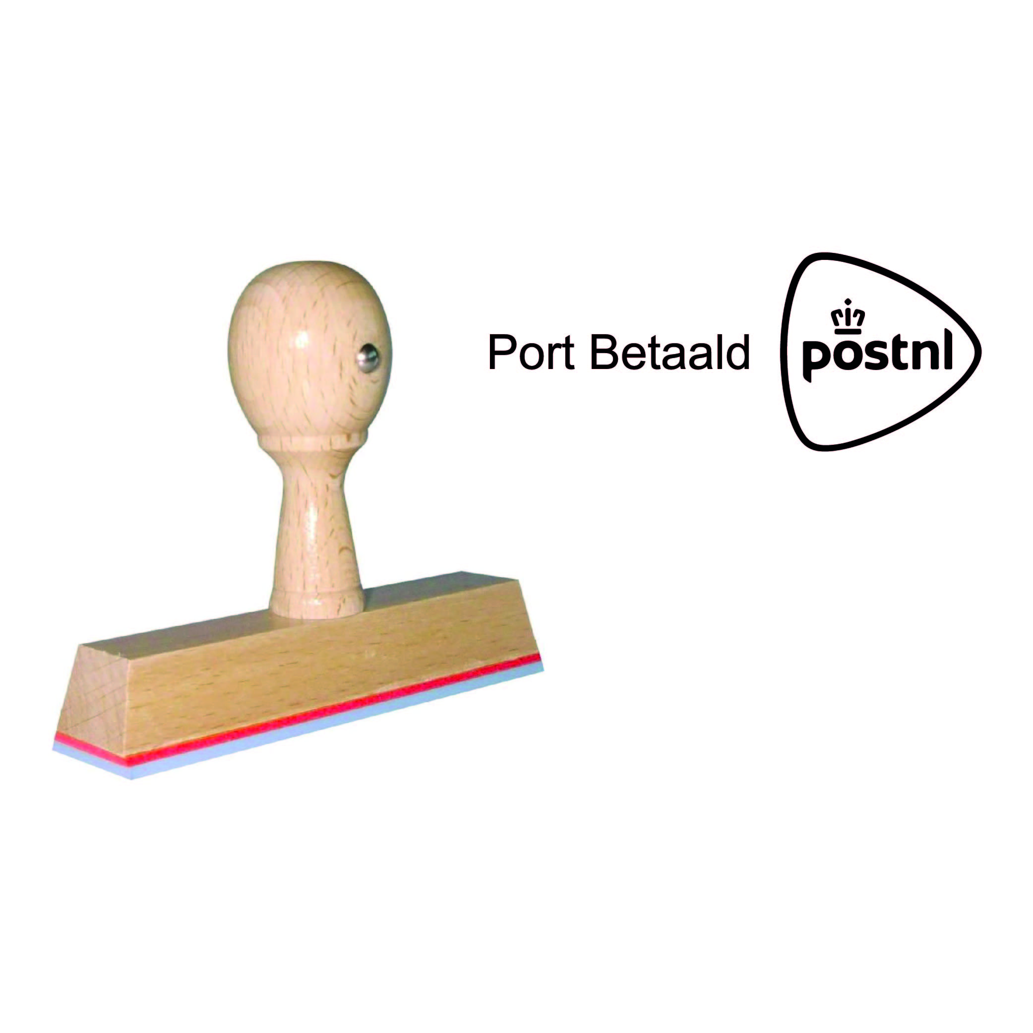 Port Betaald stempel. PostNL houten handstempel